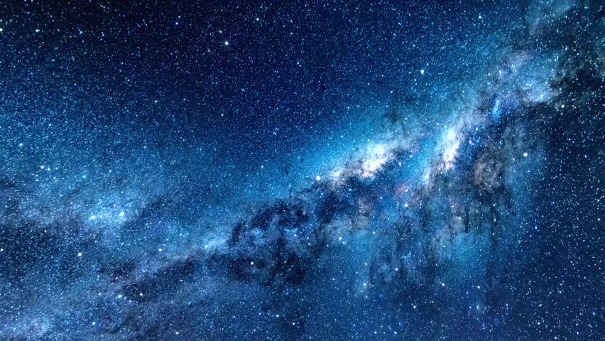 Blue space sprinkled with white stars | Shutterstock HD Video #1099015229