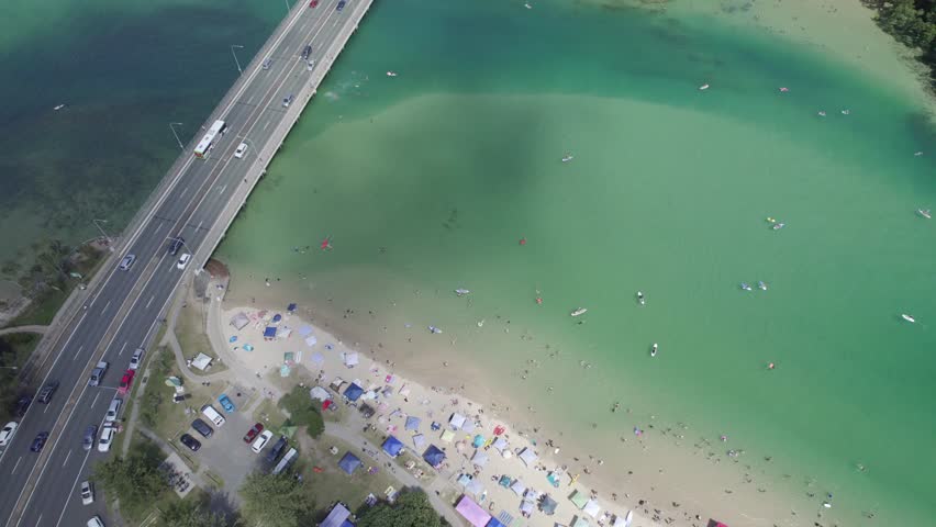 Clouds Floating Gently Over - Tallebudgera Creek - Gold Coast Queensland - Australia - Aerial