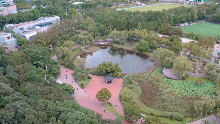 Korea drone footage, seoul city landscape, Seoul