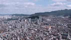 Korea drone footage, seoul city landscape, Seoul