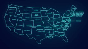 map of United States of America with state names neon usa map animation - Powered by Shutterstock - Get 15% off with code: PIKWIZARD15