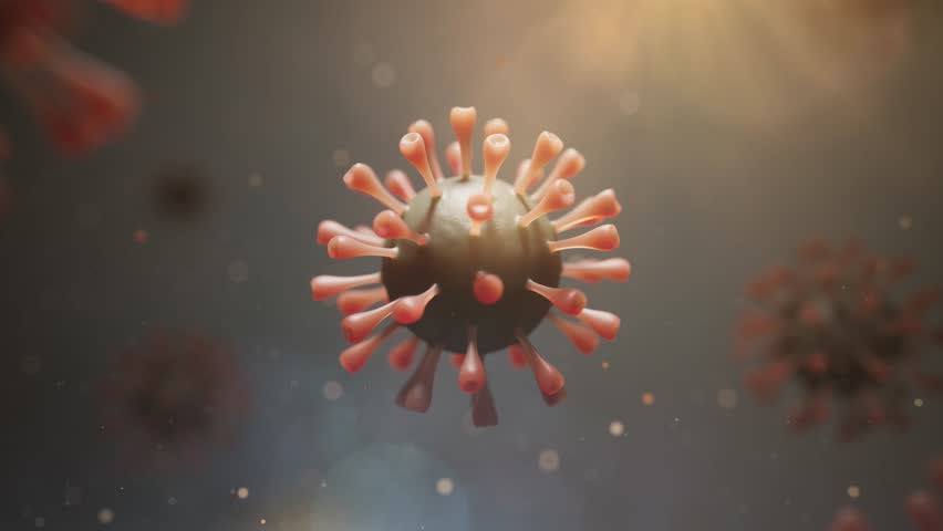 Coronavirus mutation. New mutating virus concept. New strain of coronavirus Delta. Mutated coronavirus cell. Variant omicron of covid 19. Microscopic view of a virus cell Omicron. Disease X
