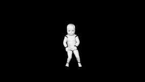 Robot Baby Dance Transparent Alpha Video 3D Animation