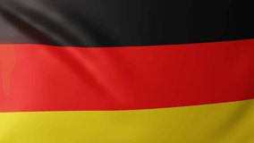 German flag. The flag of Germany is waving in the wind. Animation video.