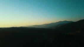 Mountains sunset highlands aerial photography for video 4K.