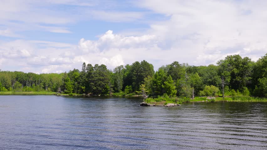 The beautiful Rainy Lake and forests of Voyageurs National Park in northern Minnesota along the border of Canada.