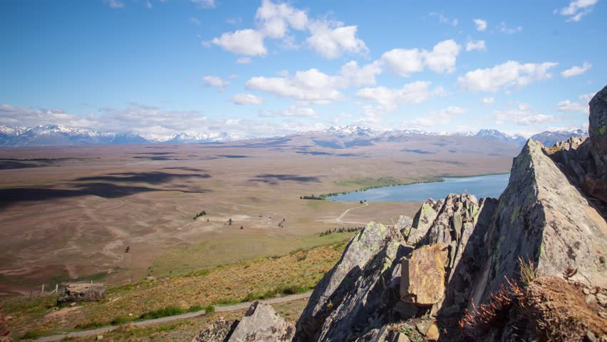 New Zealand mountain landscape time lapse.