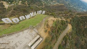 Soaring Over Hollywood: A Drone's Eye View of the Iconic Sign in Vibrant 4K Quality