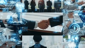 Collage of various business scenes and digital data concept. Multi screen. Scaling transition. - Powered by Shutterstock - Get 15% off with code: PIKWIZARD15