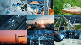 Collage movie of various field technology. - Powered by Shutterstock - Get 15% off with code: PIKWIZARD15