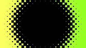 Moving square dots iris frame animated on transparent background with an alpha channel