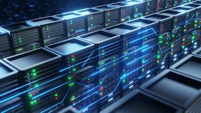 digital data flow in server room futuristic. camera dolly shot animation, data center or Internet service provider,4k resolution - Powered by Shutterstock - Get 15% off with code: PIKWIZARD15