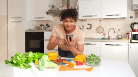 This video is about black woman checking ingredients on mobile phone