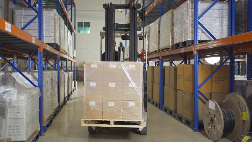 Teamwork of black workers working in large warehouse store industry.Rack of stock storage. Interior of cargo in ecommerce and logistic concept. Depot. People lifestyle. Shipment service for container | Shutterstock HD Video #1099083603