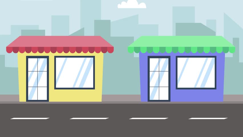 A road with cars and shops