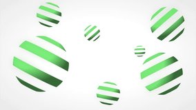 Abstract digital green spheres , balls colors on white space. Liquid shape 3D animation. Bright holographic colors. Seamless looped 3D video .Abstract high tech Pulsing Ring for logos background 