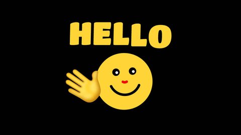 Animation Emoticon Waving Hello Including Alpha Stock Footage Video (100%  Royalty-free) 1025821937 | Shutterstock