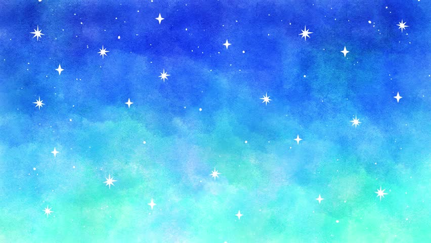 loop animation of blue starry sky drawing by watercolor paint Royalty-Free Stock Footage #1099110763
