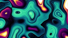 Moving random wavy abstract liquid texture. Abstract psychedelic video. HD Looping footage.