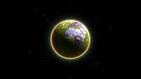 Bright earth planet animated .Beautiful 3d earth planet animation. video loop