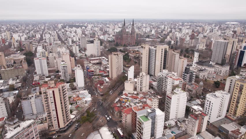 Aerial videos of the city of La Plata, Argentina