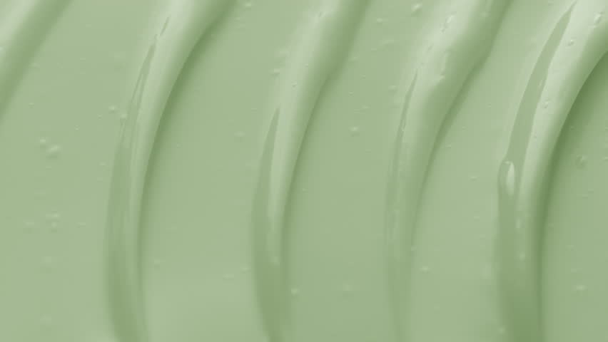 Jib macro texture of green nourishing cream with aloe vera extract | Nourishing cream commercial