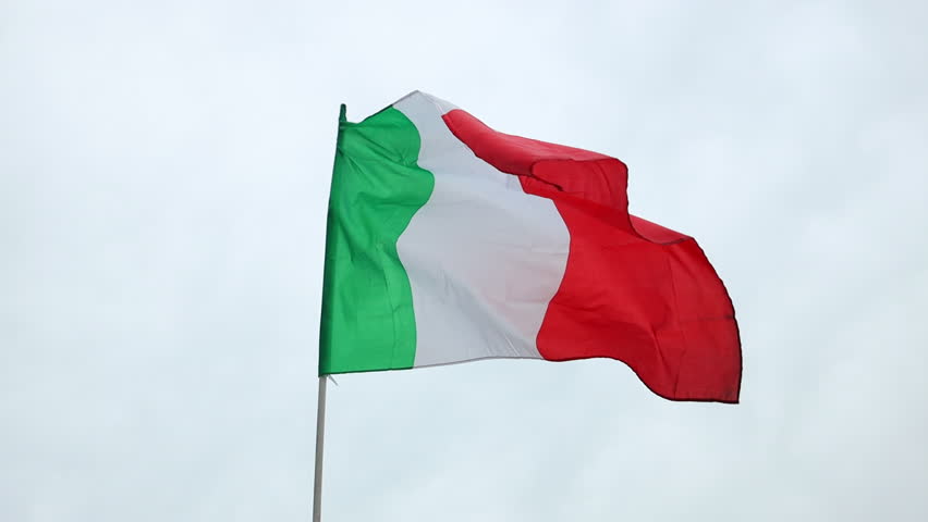 Italian flag waving in the wind. Close up of Italy banner blowing, soft and smooth silk.  Royalty-Free Stock Footage #1099136671