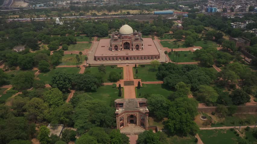 An aerial shot of the Humayun