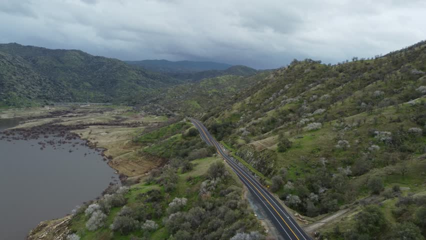 Vehicles Driving Up And Down Sierra Drive Along Slick Rock Recreation Area In The Foothills Of The Sierras In Sequoia National Park, California.