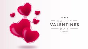 happy valentines day animation white background 