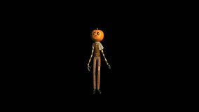 Pumpkinhead 3D Animation Transparent Alpha Video
