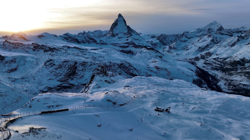 Matterhorn and Swiss Alps, Zermatt, Switzerland. | Shutterstock HD Video #1099167767