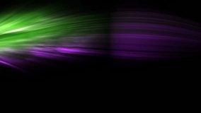 a green and purple strands flash effect in dark background , by Toei Animations