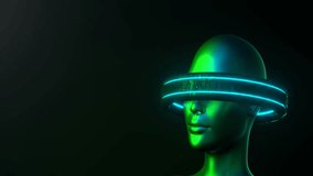 Virtual reality concept. Virtual reality glasses, helmet. VR and AR.