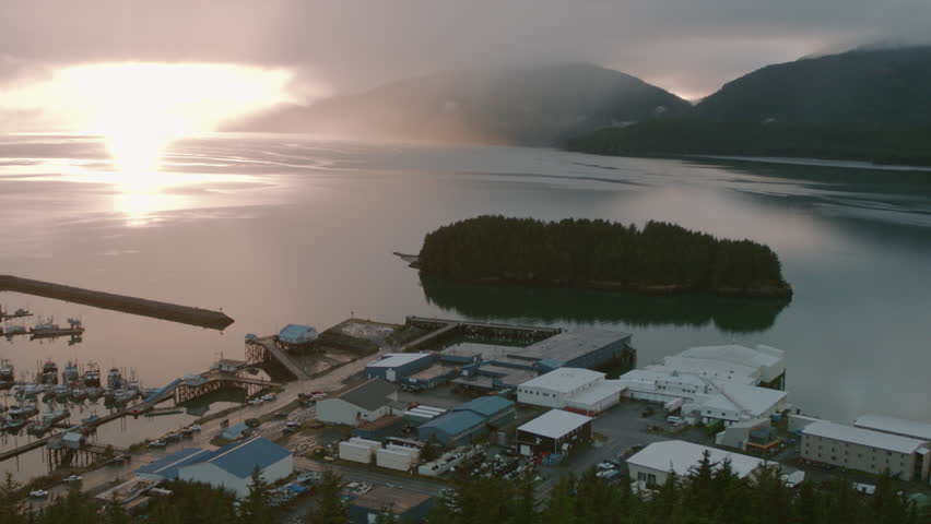 Harbor and waterfront view of Cordova, Alaska