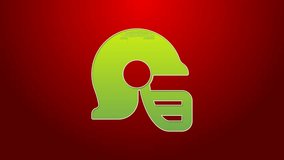 Green line American football helmet icon isolated on red background. 4K Video motion graphic animation. - Powered by Shutterstock - Get 15% off with code: PIKWIZARD15