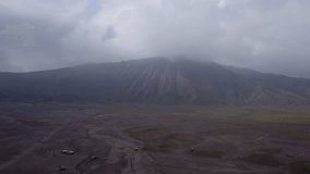 Aerial view of Savana Field, Bromo Tengger National Park, East Java, Indonesia. Noise slightly appear due to high ISO