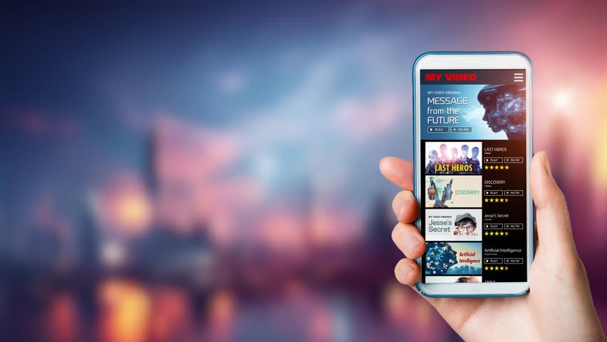 Video distribution service smartphone app. vertical short movies. | Shutterstock HD Video #1099186251