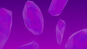 Animation of shapes moving over purple background. Abstract background and pattern concept digitally generated video.