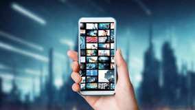 Video distribution service smartphone app. vertical short movies.