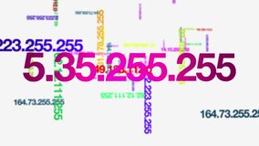 MANY IP IP ADDRESSES ANIMATION CONCEPT ISOLATED ON WHITE - Powered by Shutterstock - Get 15% off with code: PIKWIZARD15