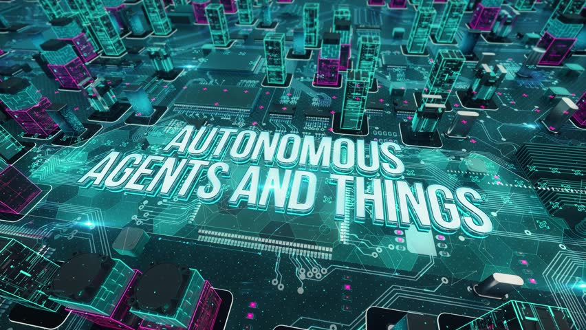 Autonomous Agents And Things with digital technology hitech concept | Shutterstock HD Video #1099210065