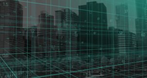 Animation of data processing over cityscape. Global online security, business, finance, computing and data processing concept digitally generated video. - Powered by Shutterstock - Get 15% off with code: PIKWIZARD15