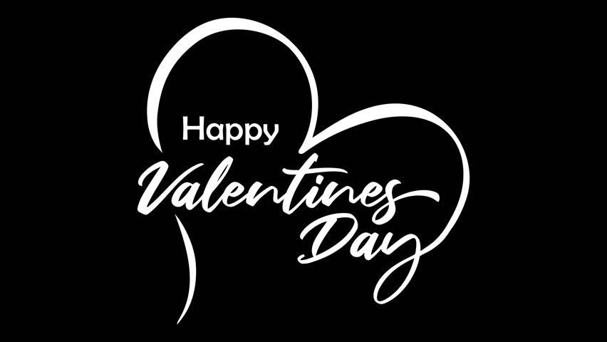 Happy valentines day handwritten animated text . Suitable for valentines day celebration or greeting card. Romantic valentine's day background animation.  Royalty-Free Stock Footage #1099210937