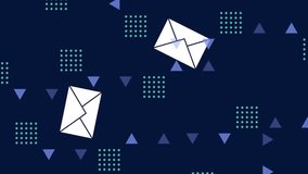 Animation of data processing and numbers over email envelope icons. Global online security, business, finance, computing and data processing concept digitally generated video. - Powered by Shutterstock - Get 15% off with code: PIKWIZARD15