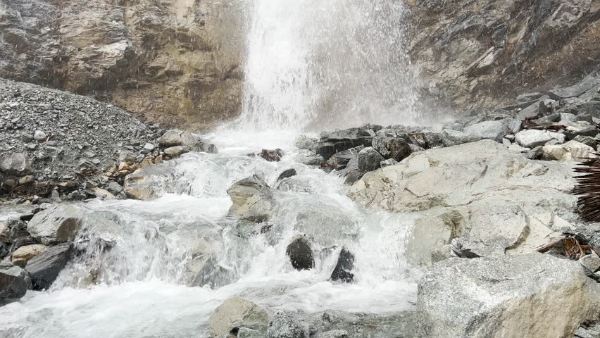 San Antonio fall in the fog. Angeles National forest. California.