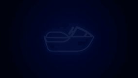 Glowing neon line Jet ski icon isolated on black background. Water scooter. Extreme sport. 4K Video motion graphic animation.
