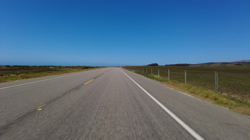 Big Sur Pacific Coast Highway Northbound 2 San Simeon to Ragged Point 02 Front View Multi Camera Eastbound Seal Driving Plate California USA