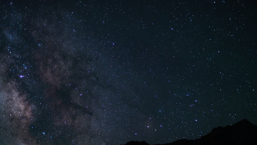 Delta Aquarids Meteor Shower and Milky Way Galaxy Clouds 50mm South Sky Tilt Down Over Mt Whitney Sierra Nevada California USA Time Lapse