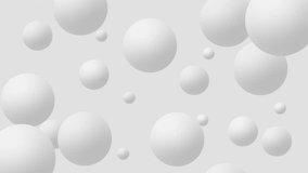 Abstract white spheres design background, atoms moleculas 3D Render - 4K Resolution Loop Video Background Seamless Loop